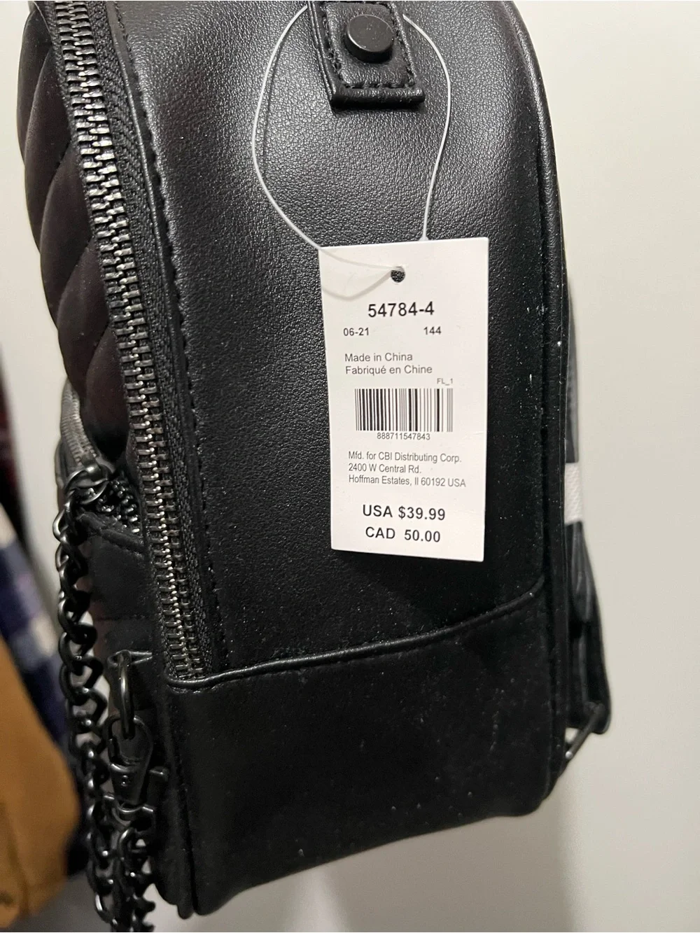 Clair’s Quilted Black Mini Backpack Purse - Sleek Women’s Bag